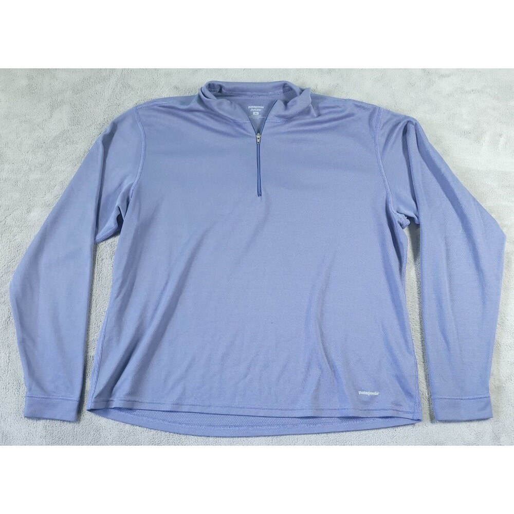 Patagonia Capilene 1/4 Zip Pullover Shirt Womens XL Purple Base Layer Outdoors